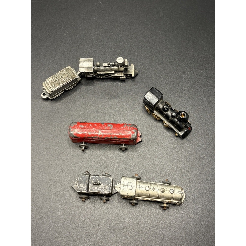 Barclay Train/Locomotive/Toy Miniature Unbranded/Metal Train/Pewter/NYCRR 6 Pcs - Picture 3 of 16